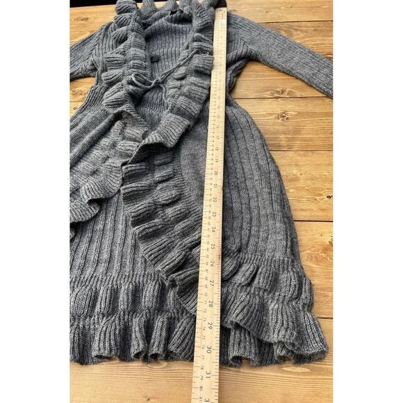Elisabetta Collection Wool Mohair blend Open Cardigan Ruffle Women’s Size Small - Picture 8 of 12
